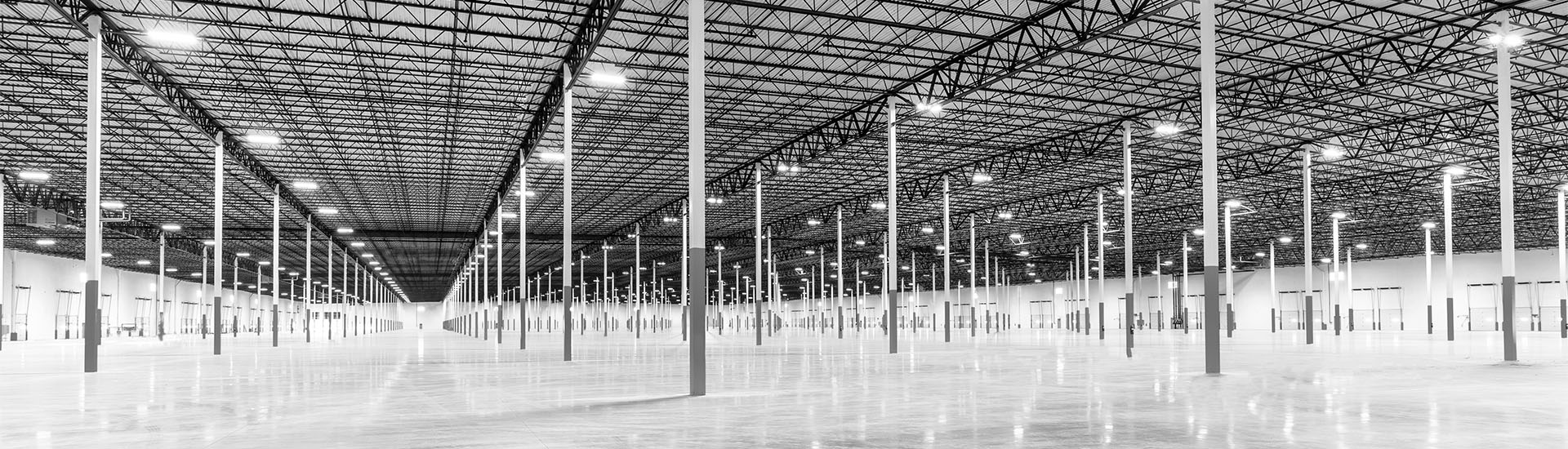 Warehouse open space made possible by using the PunchLok II System